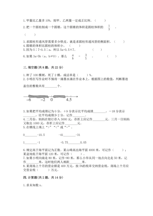 人教版六年级下册数学期末测试卷带答案ab卷.docx