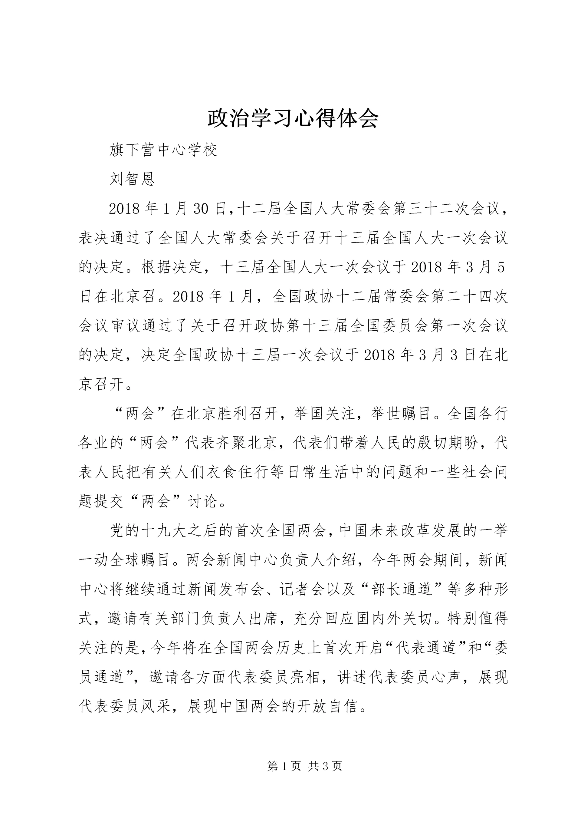 政治学习心得体会 (11).docx