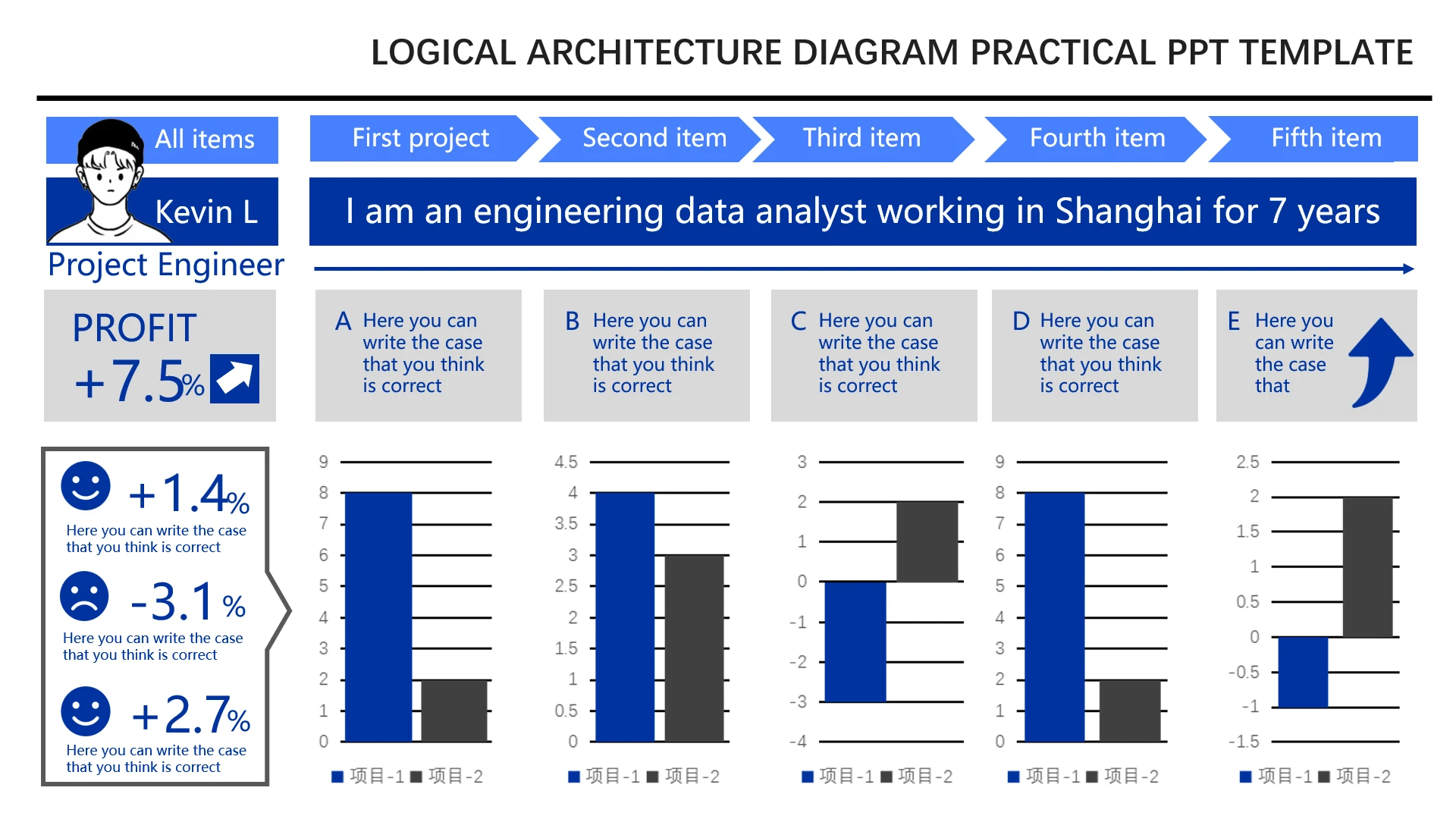 可视化数据逻辑图表英文 数据分析工程师个人项目介绍展示