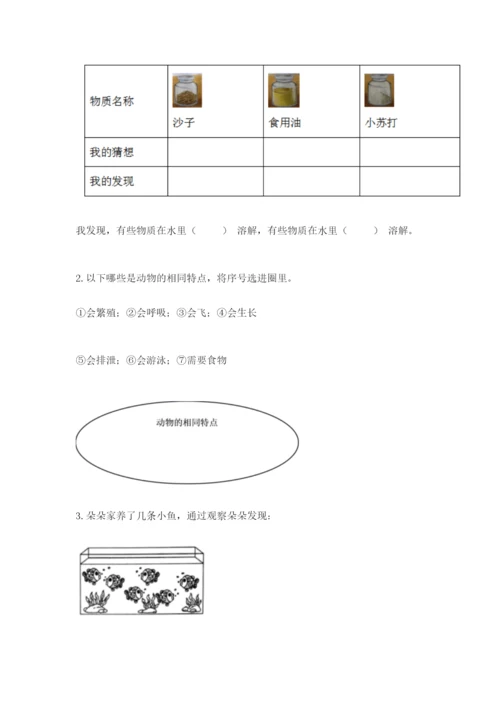 教科版小学科学一年级下册期末测试卷及答案【历年真题】.docx