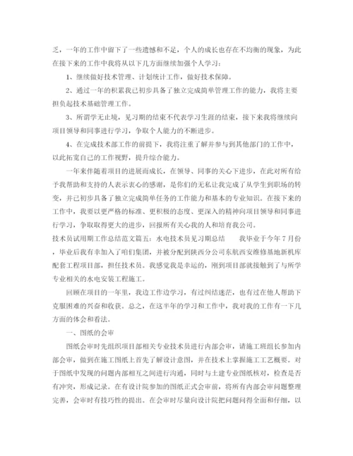 精编之技术员试用期工作总结范文6篇.docx