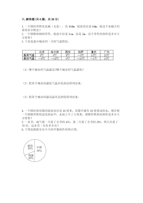 冀教版六年级下册数学 期末检测卷附答案（考试直接用）.docx