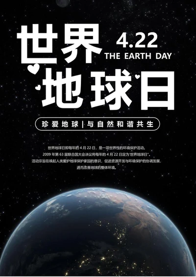 世界地球日海报word海报
