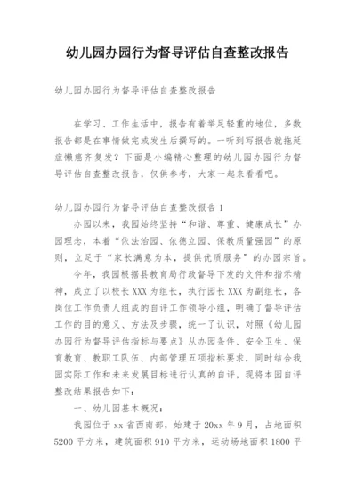 幼儿园办园行为督导评估自查整改报告.docx