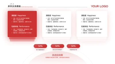 黑红简约风并列关系页