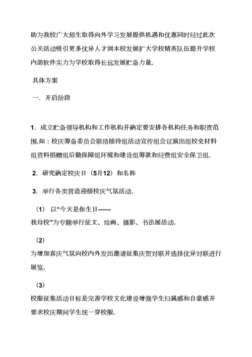 学校作文之大学校庆专业策划专项方案.docx