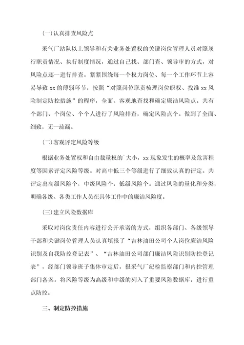 廉政防控自查总结