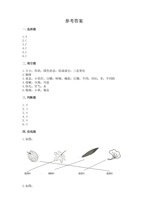 教科版科学一年级上册第一单元《植物》测试卷含答案（预热题）.docx