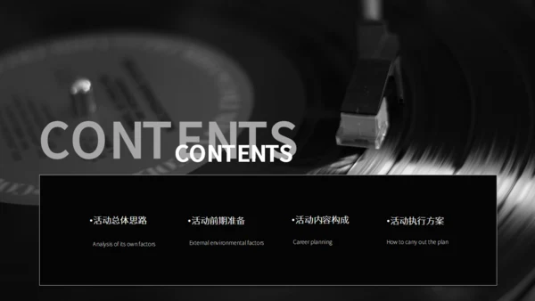 黑白复古风音乐节活动宣传策划通用PPT模板