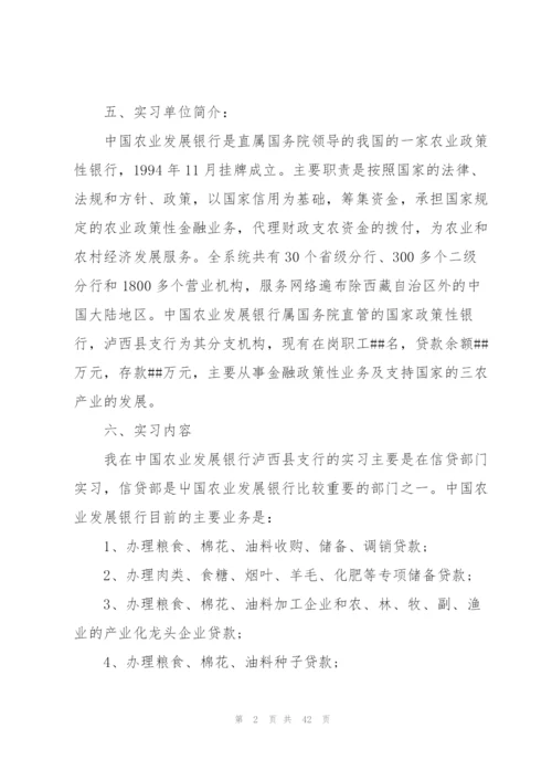 银行实习工作经验总结10篇.docx