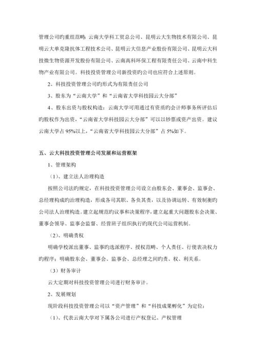 校办企业现状及投资管理公司组建专题方案框架分析.docx