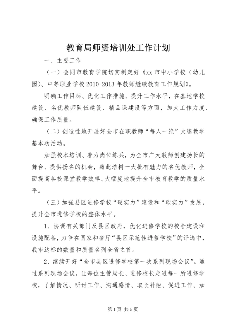 教育局师资培训处工作计划.docx