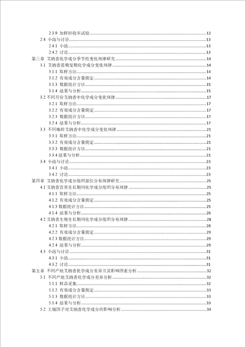 艾纳香化学成分时空变异规律研究中药学专业毕业论文