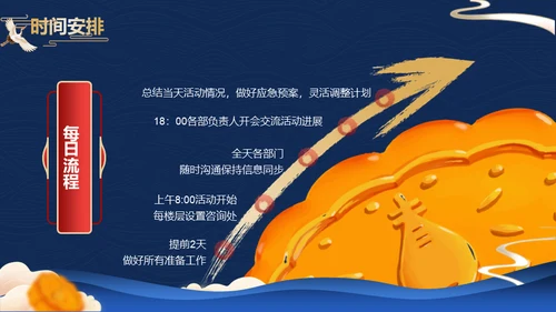 蓝金中国风中秋节活动策划方案通用PPT模板