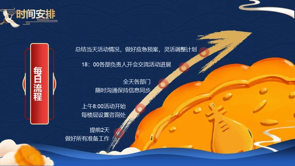 蓝金中国风中秋节活动策划方案通用PPT模板