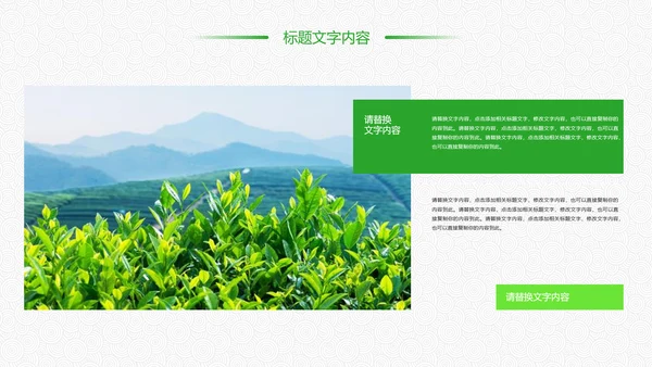 绿色唯美清新茶园文化茶艺品茶论道PPT模板