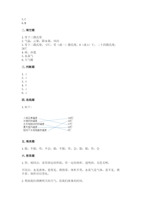 教科版小学三年级上册科学期末测试卷【考点精练】.docx