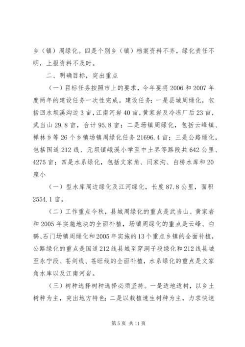 副县长在全县城周绿化和绿色通道建设工作会议上的讲话.docx