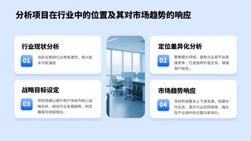 蓝色3D风项目总结PPT模板