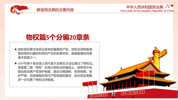 中国首部民法典解读PPT模板