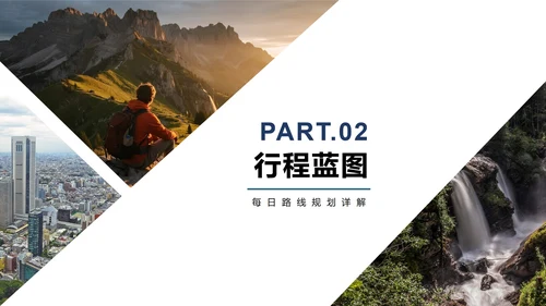 简约几何实景风旅行攻略旅游计划PPT模板