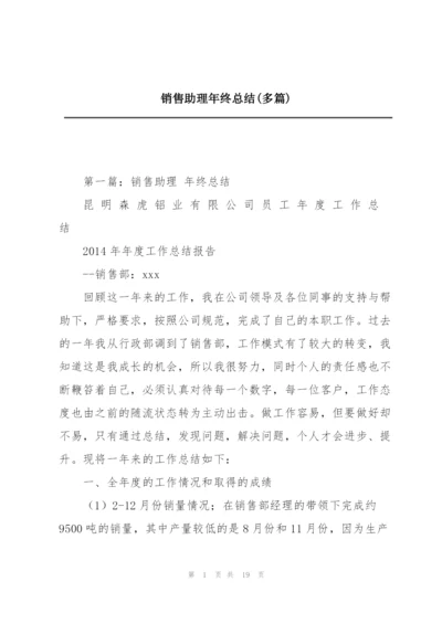 销售助理年终总结(多篇).docx