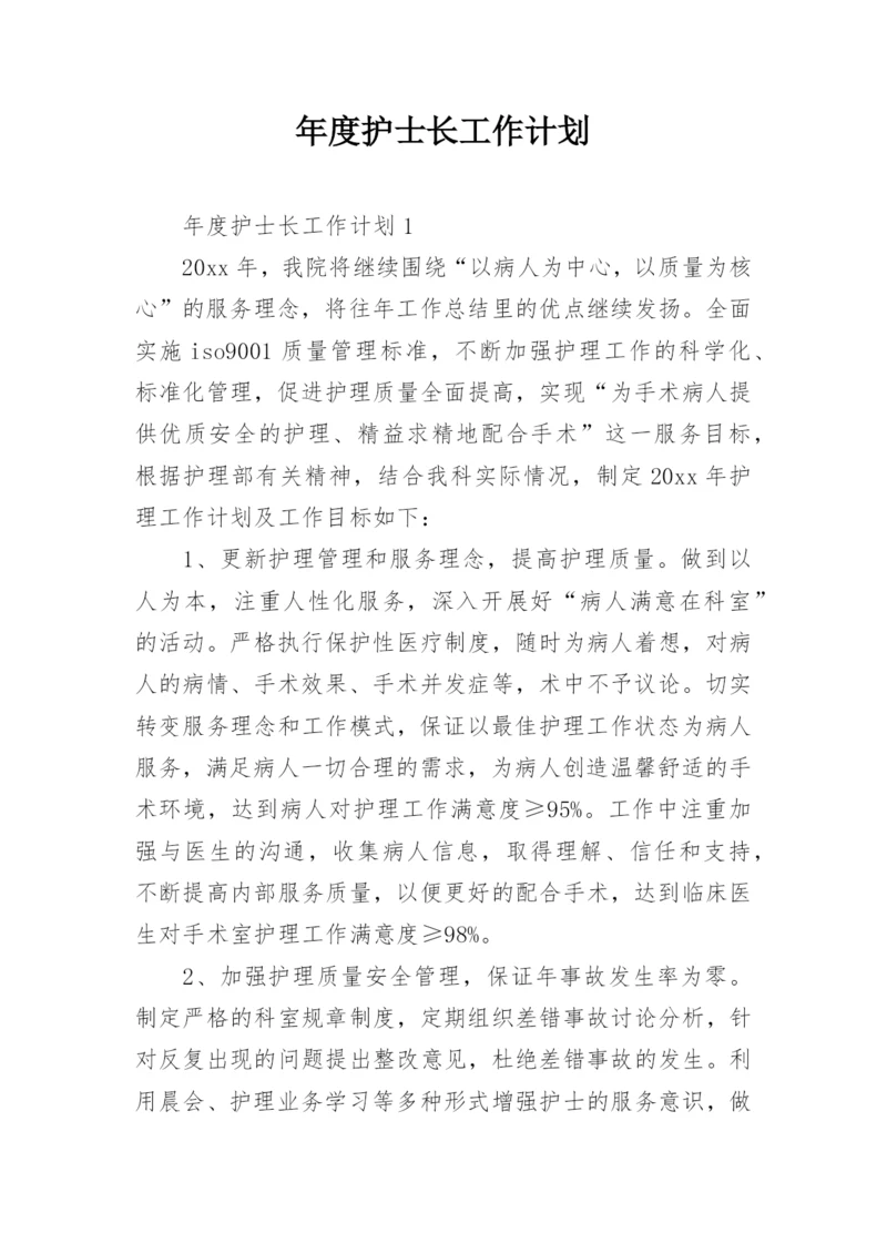 年度护士长工作计划.docx