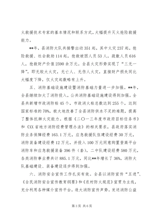 县消防工作自查自评报告 (3).docx