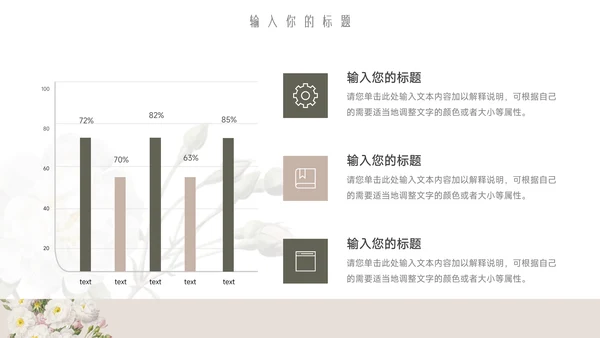 黄色植物小清新工作汇报PPT模板