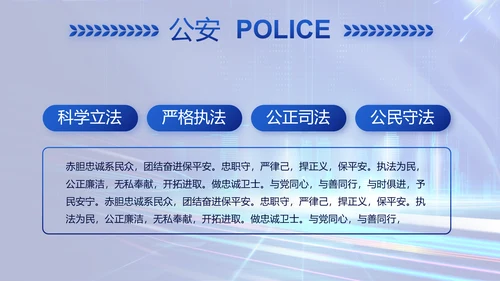 蓝色大气公安警察年终工作总结PPT