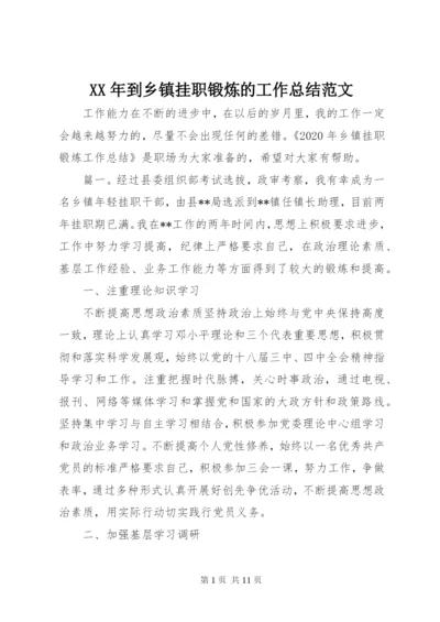 某年到乡镇挂职锻炼的工作总结范文.docx