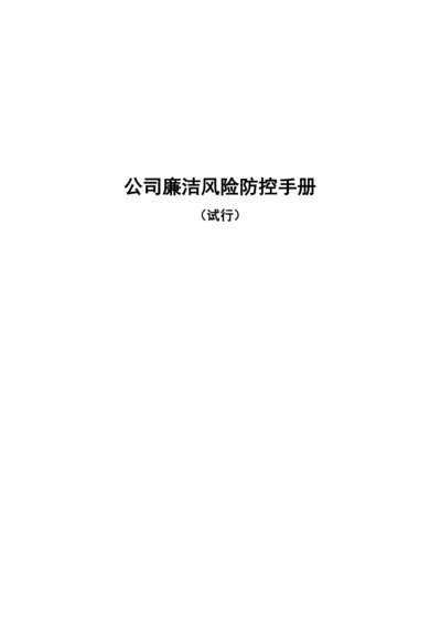 【国资国企】公司廉洁风险防控手册.docx