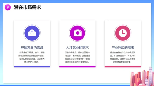 简约商务渐变智慧城市解决方案PPT模板