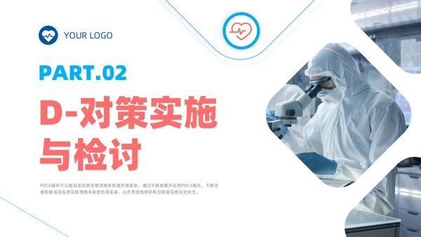 蓝色实拍风院感pdca培训课件