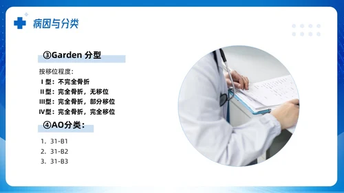 蓝色简约股骨颈骨折课件PPT模板宣传PPT动态PPT