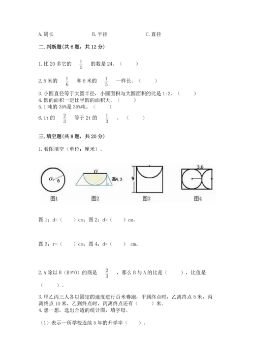 人教版六年级上册数学期末模拟卷答案下载.docx