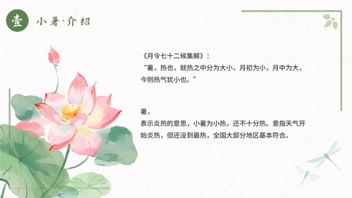 古风二十四节气小暑节气科普活动策划通用PPT模板