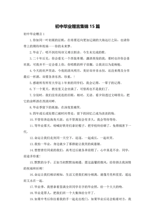 初中毕业赠言集锦15篇.docx