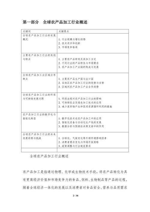 全球视角下的农产品加工行业发展经验借鉴