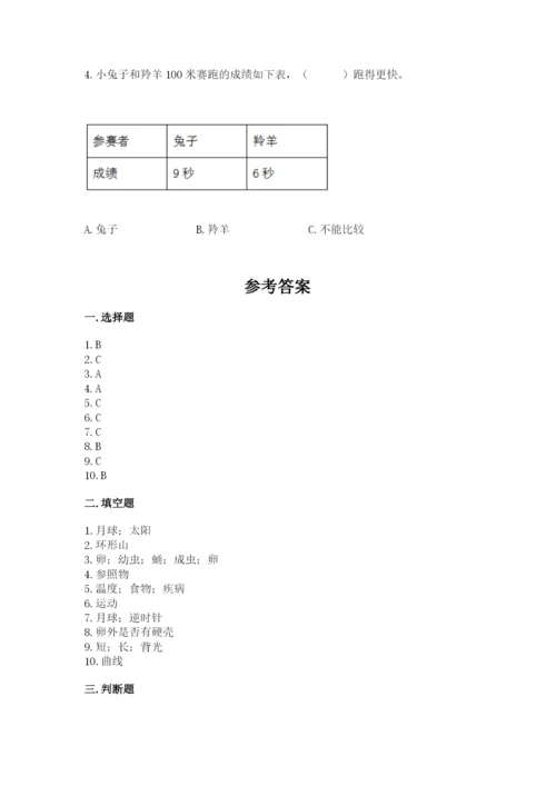 教科版小学科学三年级下册 期末测试卷【综合题】.docx