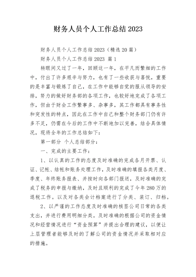 财务人员个人工作总结2023.docx