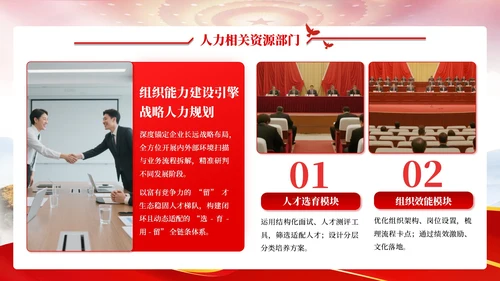 红色党政风818国有企业部门介绍PPT模板