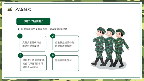 绿色水彩卡通征兵宣传PPT课件宣传宣讲