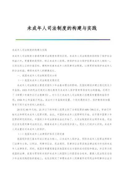 未成年人司法制度的构建与实践.docx