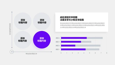 图表页-紫色商务风1项象限图堆积条形图