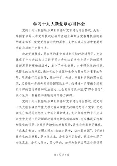 学习十九大新党章心得体会 (3).docx