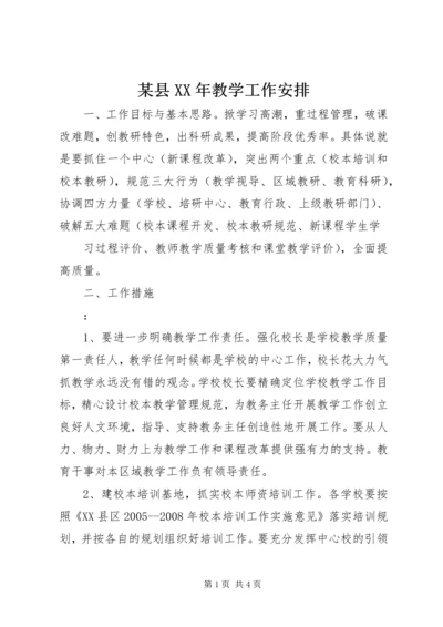 某县XX年教学工作安排.docx