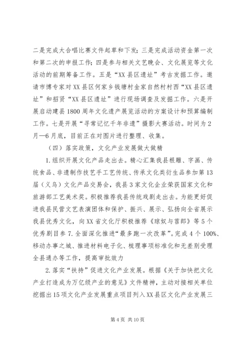 文广新局XX年上半年工作总结及下半年工作安排.docx