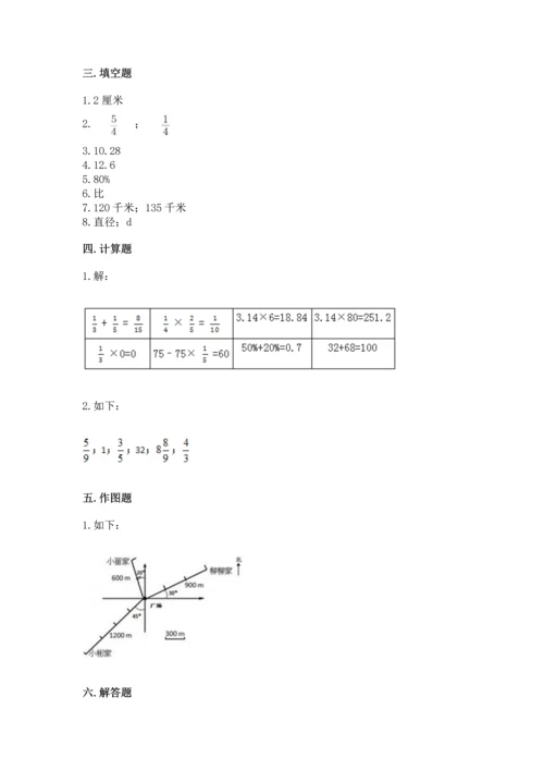 小学数学六年级上册期末测试卷带答案（研优卷）.docx