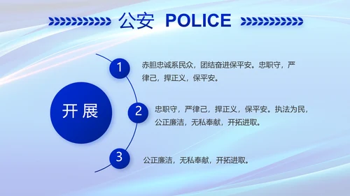 蓝色公安科技强警工作总结动态PPT